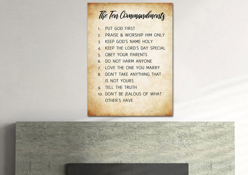 10 Commandments on Parched Paper #5 Wall Art