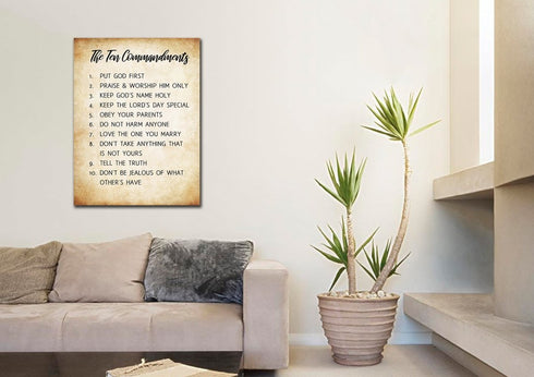 10 Commandments on Parched Paper #5 Wall Art