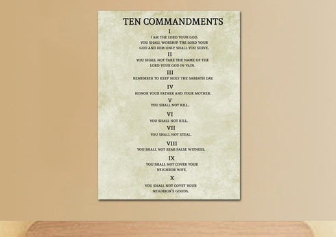 10 Commandments with Roman Numerals #6 Wall Art