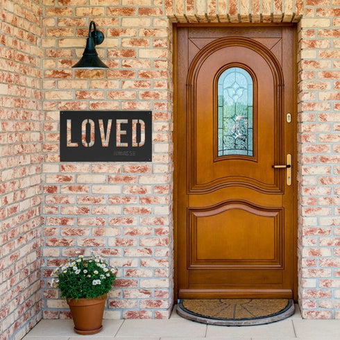 #103 - Romans 5:8 Loved Metal Sign