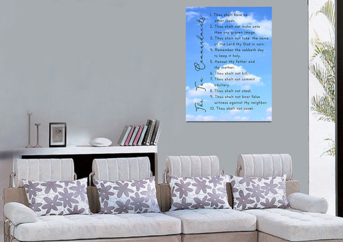 10 Commandments on Cloudy Sky #7 Wall Art