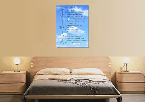 10 Commandments on Cloudy Sky #7 Wall Art