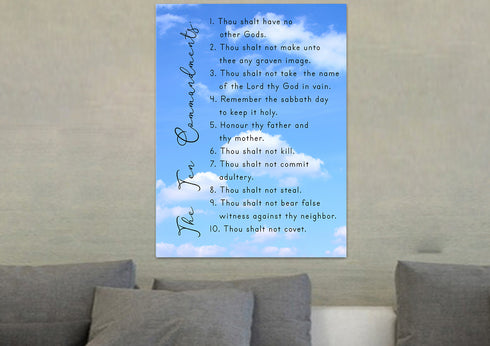 10 Commandments on Cloudy Sky #7 Wall Art