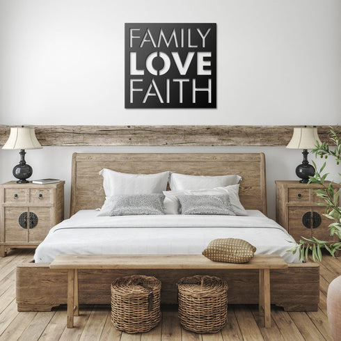 #11 Family Love Faith Metal Sign