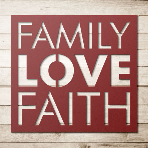 #11 Family Love Faith Metal Sign