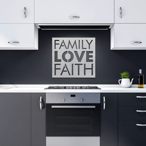 #11 Family Love Faith Metal Sign