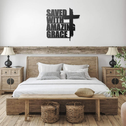 #110 - Saved with Amazing Grace Metal Sign