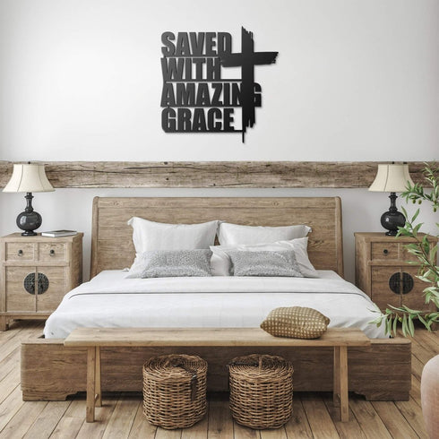 #110 - Saved with Amazing Grace Metal Sign