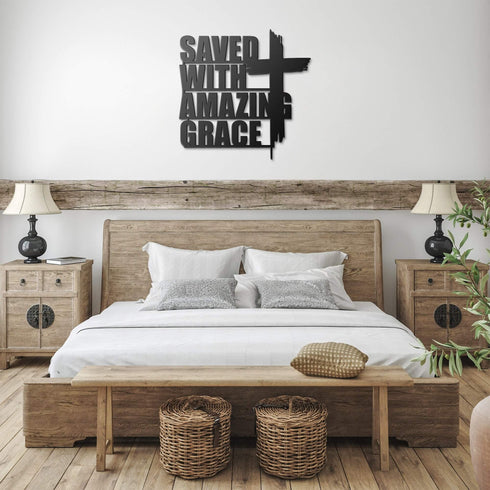 #110 - Saved with Amazing Grace Metal Sign