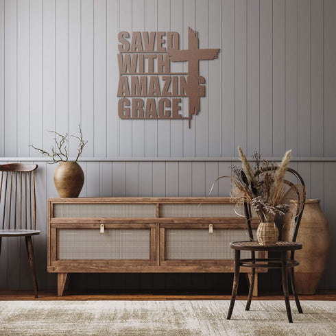 #110 - Saved with Amazing Grace Metal Sign