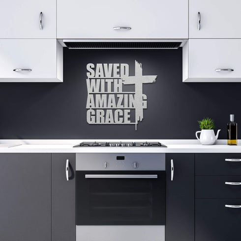 #110 - Saved with Amazing Grace Metal Sign