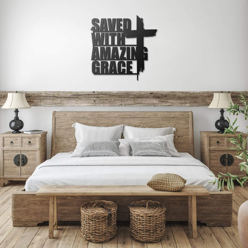 #110 - Saved with Amazing Grace Metal Sign
