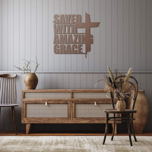 #110 - Saved with Amazing Grace Metal Sign