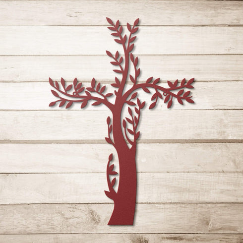 #119 - Tree Cross Metal Sign