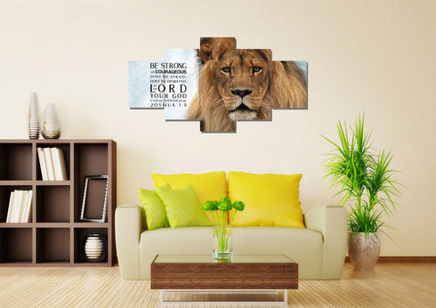 Lions Stare #11 Joshua 1:9 Be Strong and Courageous Wall Art