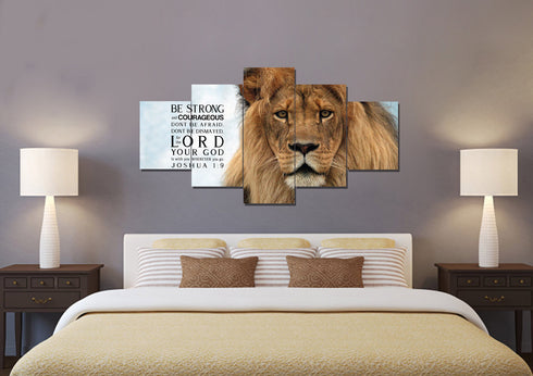 Lions Stare #11 Joshua 1:9 Be Strong and Courageous Wall Art