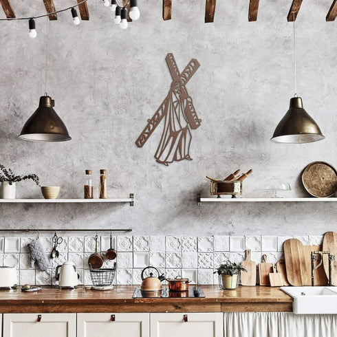 #120 - Jesus Carrying Cross Metal Sign