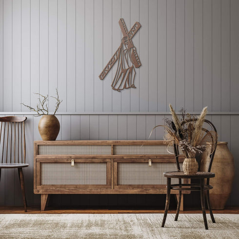 #120 - Jesus Carrying Cross Metal Sign