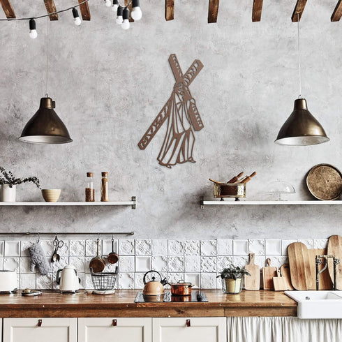 #120 - Jesus Carrying Cross Metal Sign