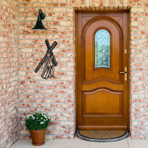 #120 - Jesus Carrying Cross Metal Sign