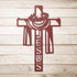 #122 - Jesus & Robes on Cross Metal Sign