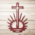 #126 - Christ has Risen Cross Metal Sign