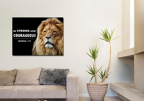 King of Lions #12 Joshua 1:9 Be Strong and Courageous Wall Art