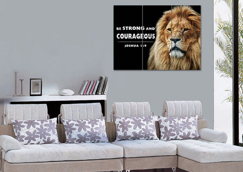 King of Lions #12 Joshua 1:9 Be Strong and Courageous Wall Art
