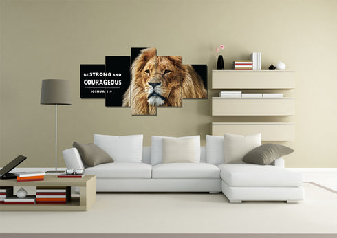 King of Lions #12 Joshua 1:9 Be Strong and Courageous Wall Art