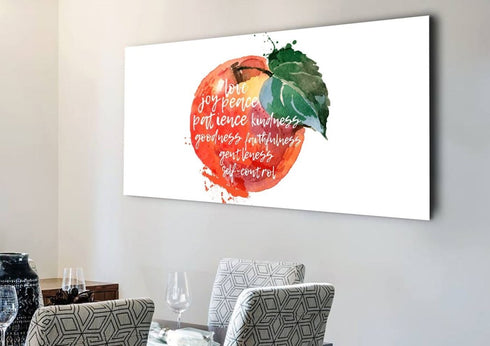 #13 Drawn Peach & Galatians 5:22 Fruit of the Spirit Canvas Print