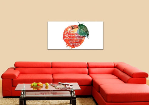 #13 Drawn Peach & Galatians 5:22 Fruit of the Spirit Canvas Print