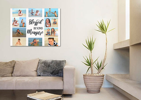#14 Blessed Beyond Measure Personalized Family Canvas