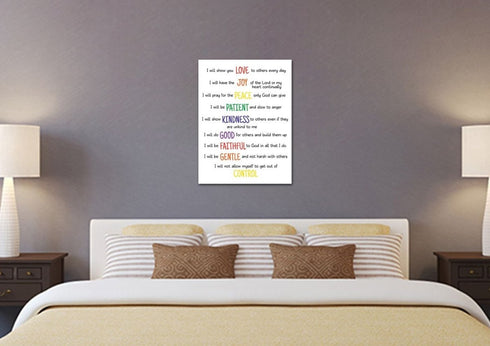#15 Focused Words & Galatians 5:22 Fruit of the Spirit Canvas Print