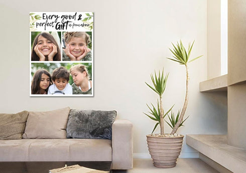 #16 Every Good & Perfect Gift Comes from Above Personalized Canvas