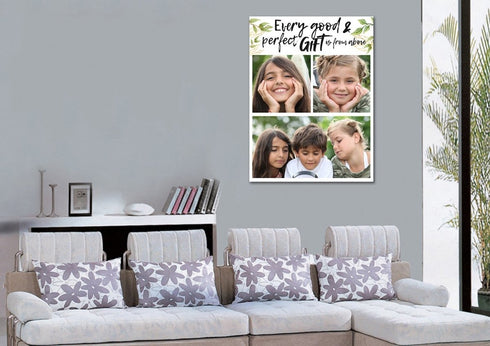 #16 Every Good & Perfect Gift Comes from Above Personalized Canvas