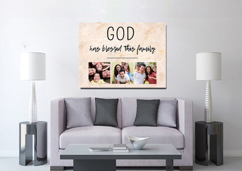 #18 GOD has blessed this Family Personalized Canvas