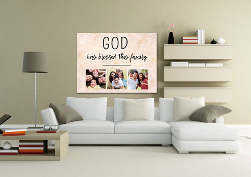 #18 GOD has blessed this Family Personalized Canvas