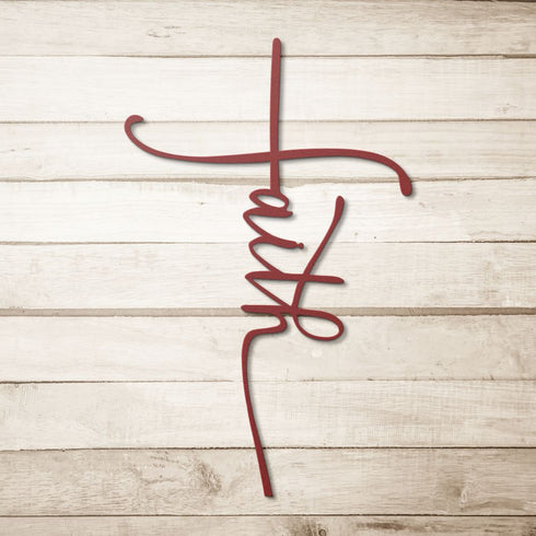 #19 Faith Cross Metal Sign