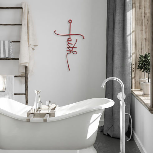 #19 Faith Cross Metal Sign