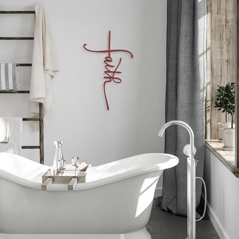 #19 Faith Cross Metal Sign