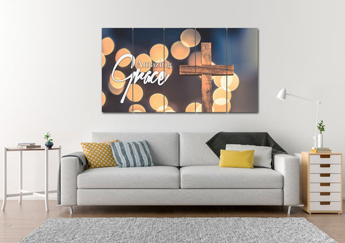 Bokeh & Cross #1 Amazing Grace Wall Art & Decor