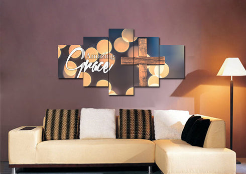 Bokeh & Cross #1 Amazing Grace Wall Art & Decor