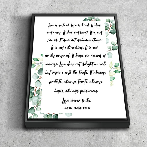 #6 Baby Flowers & Love is Patient, Love is Kind Canvas Print