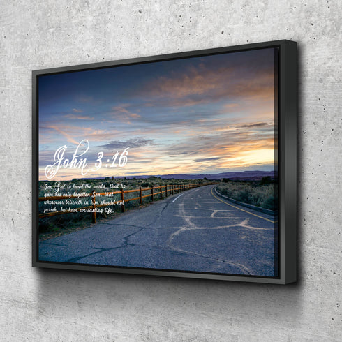 John 3:16 KJV #15 Bible Verse Canvas Wall Art