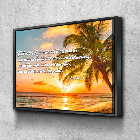 Proverbs 3:5-6 #4 KJV 'Trust in the Lord' Christian Scripture Wall Art Canvas
