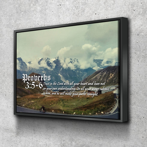 Proverbs 3:5-6 NIV #52 Bible Verse Canvas Wall Art