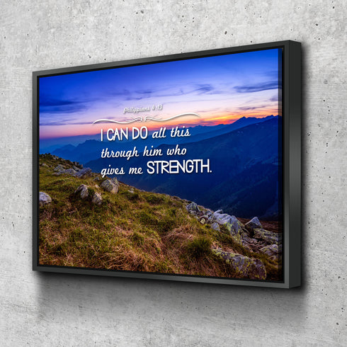 Philippians 4:13 NIV #3 Bible Verse Canvas Wall Art