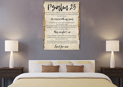 #1 On a Scroll & Psalm 23 The Lord is my Shepherd Canvas Print