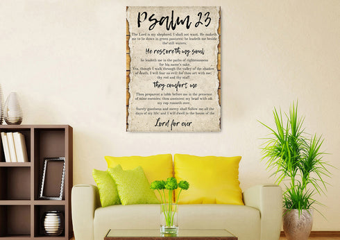 #1 On a Scroll & Psalm 23 The Lord is my Shepherd Canvas Print