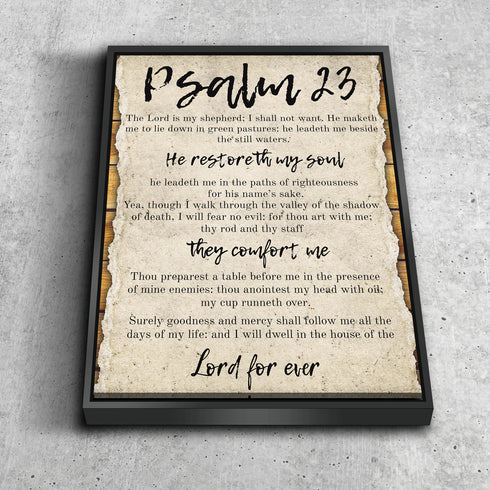 #1 On a Scroll & Psalm 23 The Lord is my Shepherd Canvas Print
